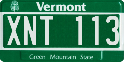 VT license plate XNT113