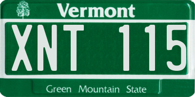 VT license plate XNT115