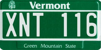 VT license plate XNT116