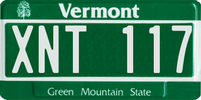 VT license plate XNT117