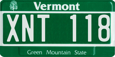 VT license plate XNT118