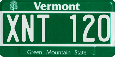 VT license plate XNT120