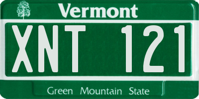 VT license plate XNT121
