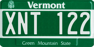 VT license plate XNT122