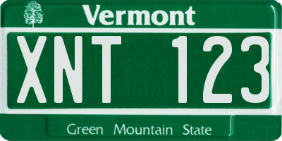 VT license plate XNT123
