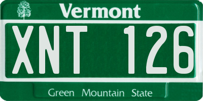 VT license plate XNT126