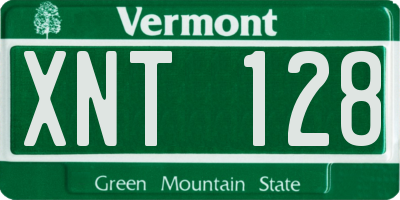 VT license plate XNT128