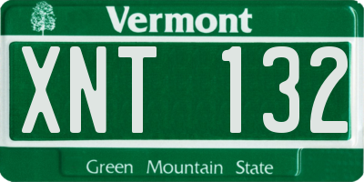 VT license plate XNT132