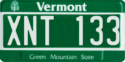 VT license plate XNT133