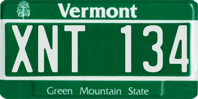 VT license plate XNT134