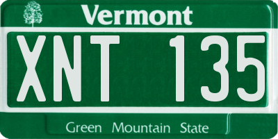 VT license plate XNT135