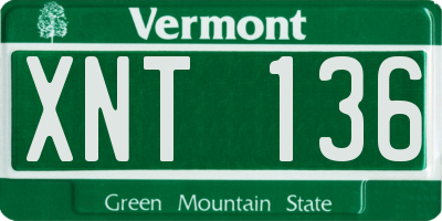 VT license plate XNT136