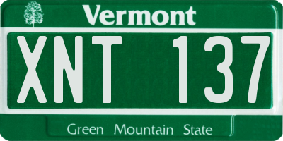 VT license plate XNT137