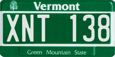 VT license plate XNT138