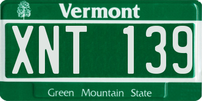 VT license plate XNT139