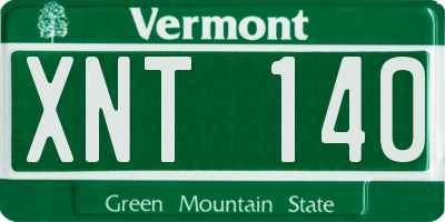 VT license plate XNT140