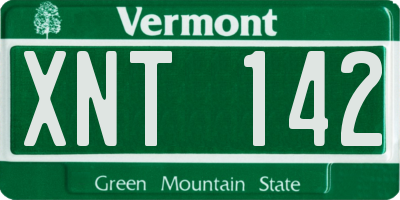 VT license plate XNT142