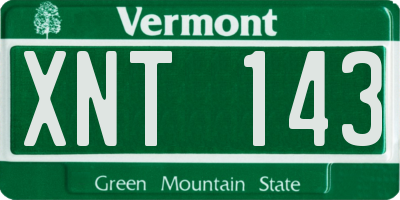 VT license plate XNT143