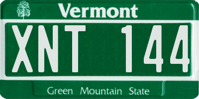 VT license plate XNT144