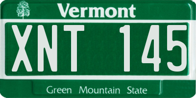 VT license plate XNT145