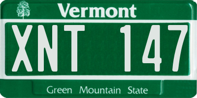 VT license plate XNT147