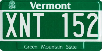 VT license plate XNT152