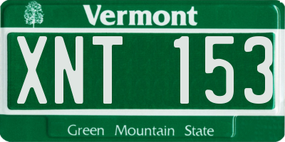 VT license plate XNT153