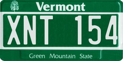VT license plate XNT154