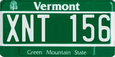 VT license plate XNT156