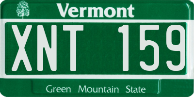 VT license plate XNT159