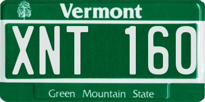 VT license plate XNT160