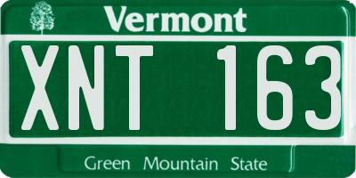 VT license plate XNT163