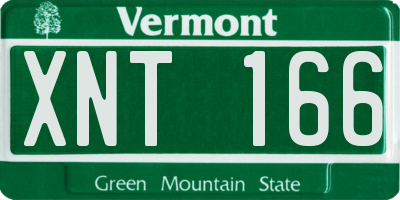 VT license plate XNT166