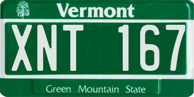 VT license plate XNT167