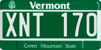 VT license plate XNT170