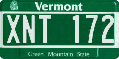 VT license plate XNT172