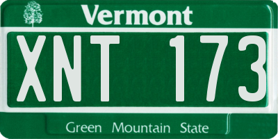 VT license plate XNT173