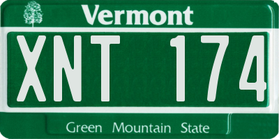 VT license plate XNT174