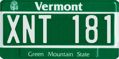 VT license plate XNT181