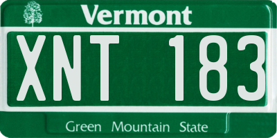 VT license plate XNT183
