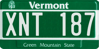 VT license plate XNT187