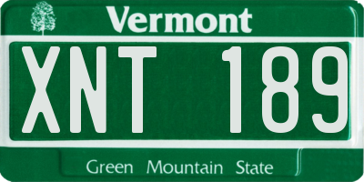 VT license plate XNT189