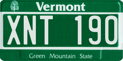 VT license plate XNT190