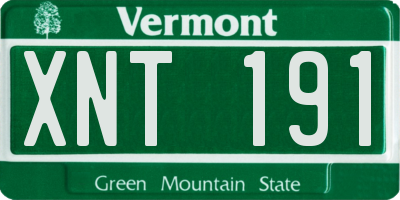 VT license plate XNT191