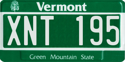 VT license plate XNT195