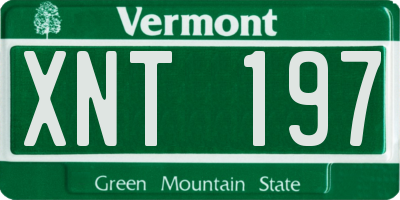 VT license plate XNT197