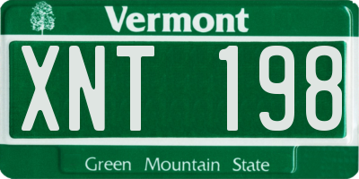VT license plate XNT198