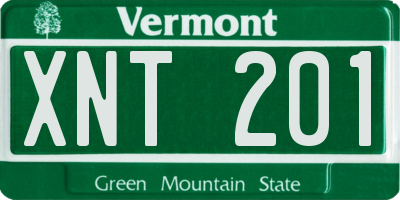 VT license plate XNT201