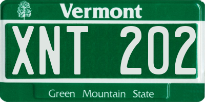VT license plate XNT202