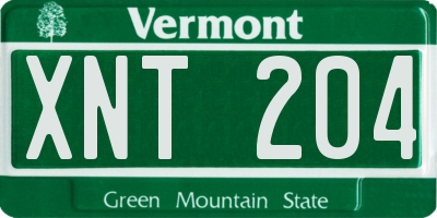 VT license plate XNT204